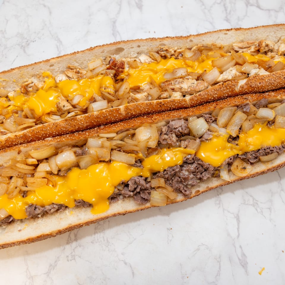 Beef and chicken cheesesteak Belly Busters