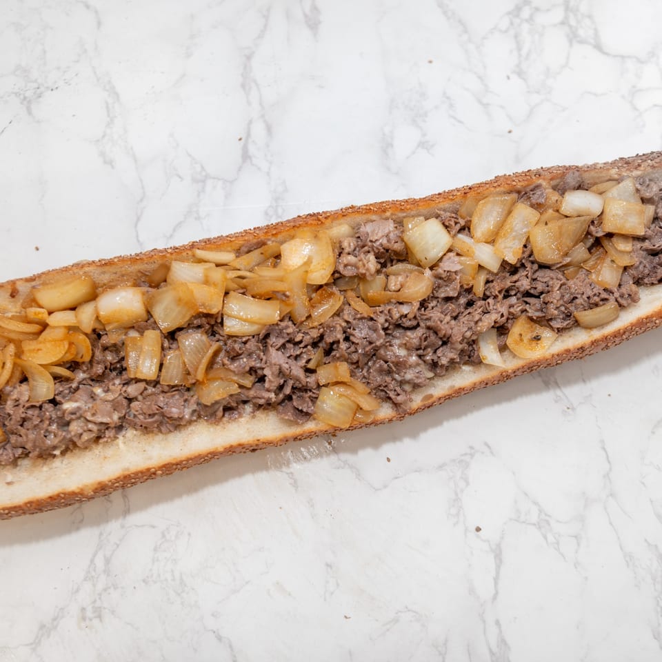 Ribeye and onions Belly Buster