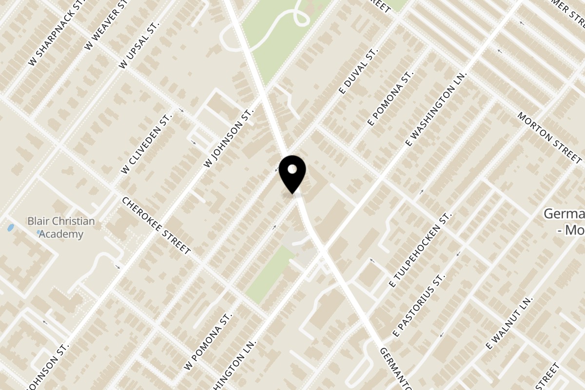 Map showing the location of City Star Pizza on 6332 Germantown Ave in Philadelphia